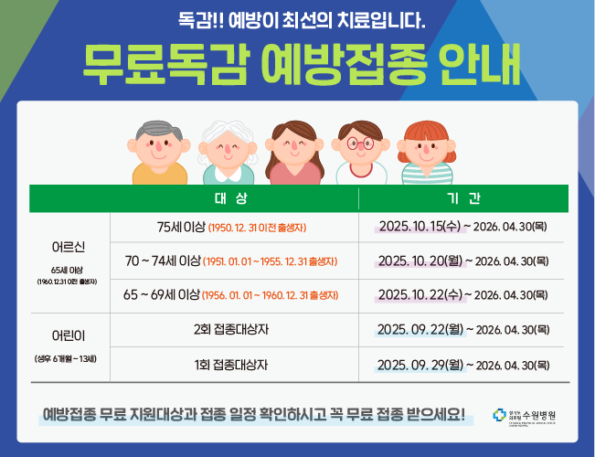 무료독감 예방접종 안내